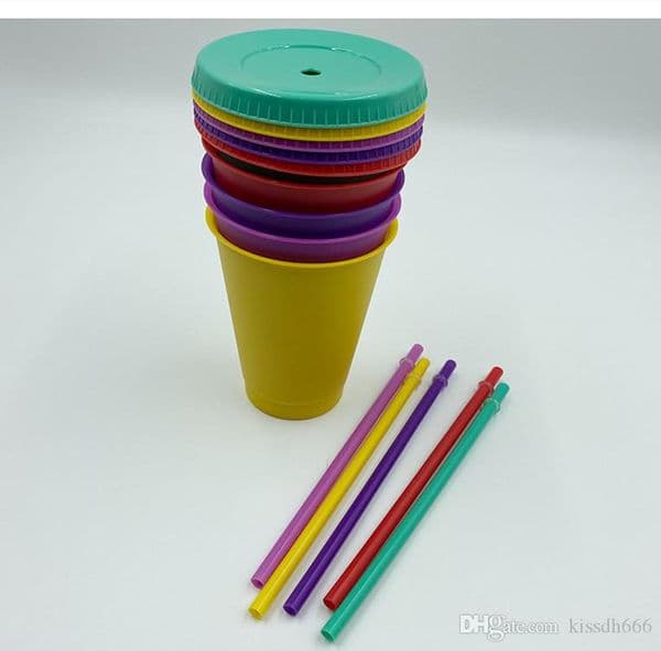 500Pcs 24Oz/710Ml Beverage Juice Tumblers And Straw Magic Coffee Cups Plastic Cup You Can Customize The Logo DHL B2