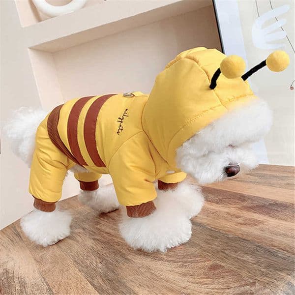Winter Dog Pets Clothing Thicken Warm Dog Clothes Jumpsuit Outfit Puppy Yorkshire Small Dog Costume Funny Pet Coat Jacket 211007