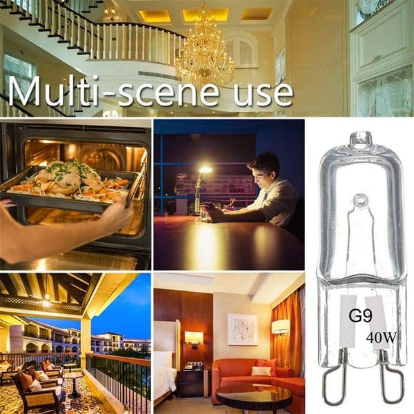 30pcs G9 40W Halogen Light Bulbs 25W Capsule Lamps Warm White 120V 220V Clear lighting 3000K 400 Lumen 360 Degree for Indoor Home Bedroom D2.0