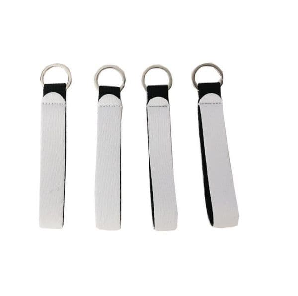 Neoprene Wristlet Keychains Favor Sublimation Print Blank Lanyard Strap Band Split Ring Key Chain Holder Hand Wrist Keychain SN4412