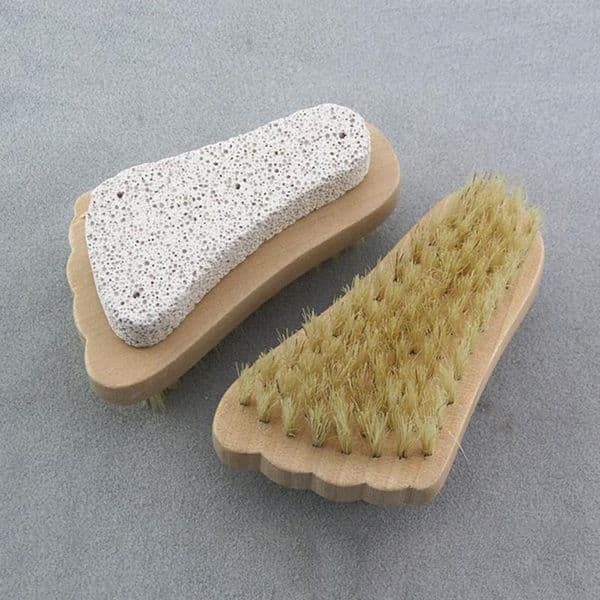 Natural Bristle Brush Foot Brushs Exfoliating Dead Skin Remover Pumice Stone Feet Brush Wooden cleaning Brush Shower Spa