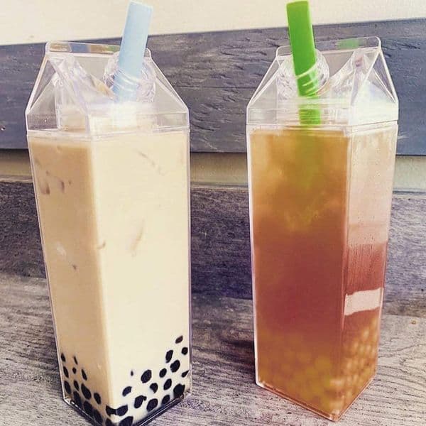 1PCS Water Bottles Milk Box Fun transparent fashion drink carton kettle Perfect Gift Beverage Carton Kettle for Juice Coffee