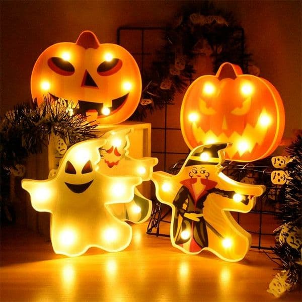Halloween Decoration Pumpkin Spider Bat Witch Ghost Skull Led Light Night Lamp for Room Home Decor Festival Bar Party Supplies 4961