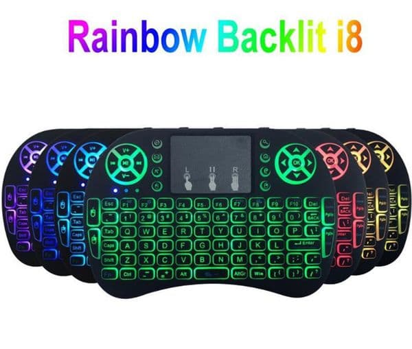 Mini Rii i8 Wireless Keyboard 2.4G Air Mouse Remote Control Touchpad Backlight Backlit for Smart Android TV Box Tablet Pc English DHL