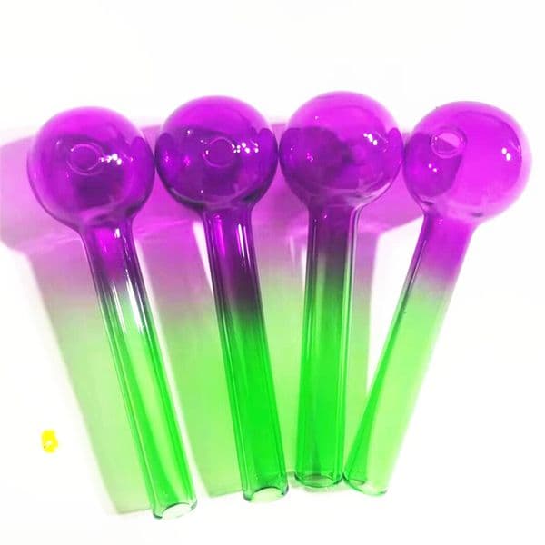 10cm Curved smoking pipes Glass Oil Burners Pipes with Different Colored Balancer Water Pipe