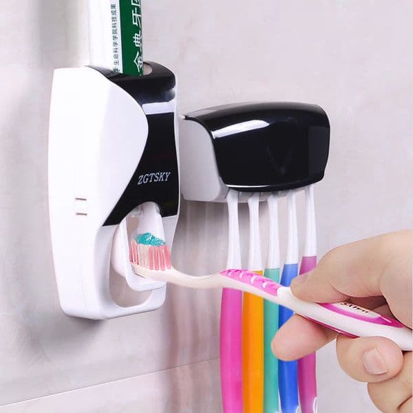 Convenient Toothbrush Holder Multi-function Save Space Toothbrush Toothpaste Bathroom Accessories Durable Toothpaste Dispenser 210322