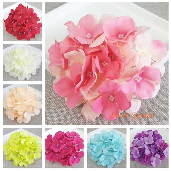 50PCS 15CM 13Colors Artificial Hydrangea Decorative Silk Flower Head For DIY Wedding Wall Arch Background Scenery Decoration Accessory Props