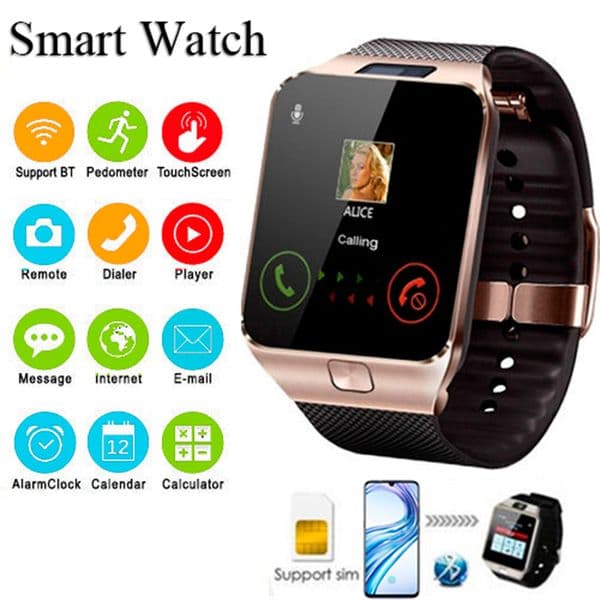 2026 New Dz09 Women Bluetooth Smart outdoor Watch Smartwatch Android Fitness Tracker Wristwatches Subwoofer Men Supports SIM Card Free Shipping