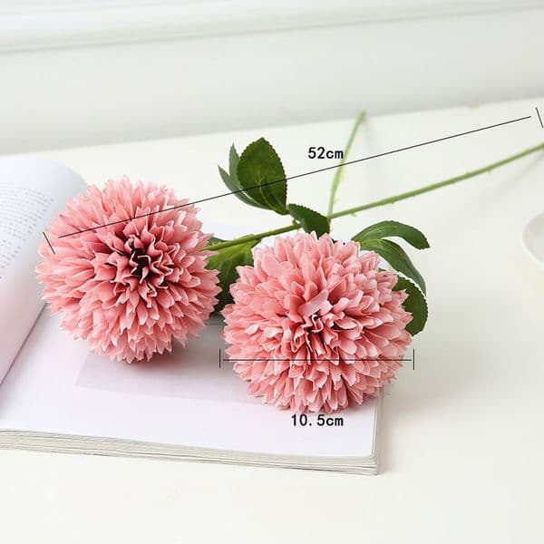Single Stem Artificial Chrysanthemum Flower Green Leaves Fake Silk Floral Party Wedding Decorative Flowers Home Dinner Table Decoration For Gift DIY Accessories