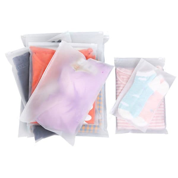 wholesale Frosted Zipper Seal Plastic Bag Portable Travelling Storage Bags Reclosable Packaging Pouch for Gift Clothes Jewelry Food