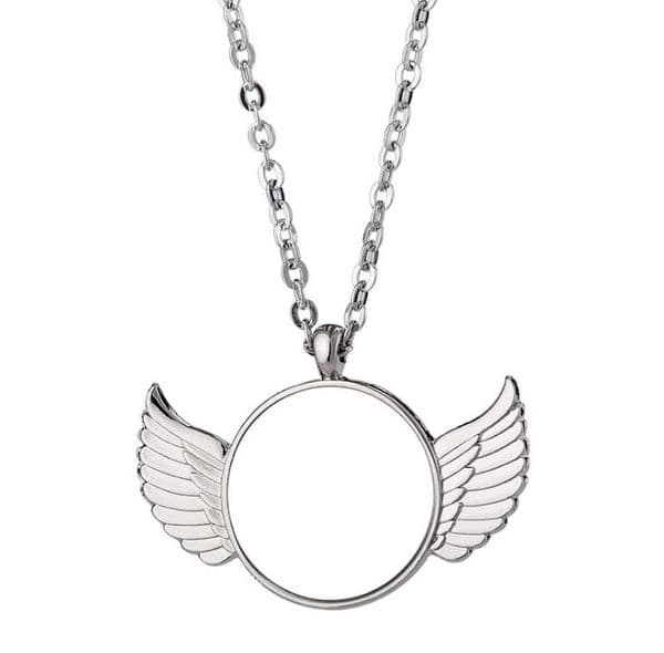 Party Favor Angle Wing Sublimation Necklaces Pendants Thermal Transfer Blanks Car Pendant Angels Wings Rearview Mirror Hanging Decoration SN3878