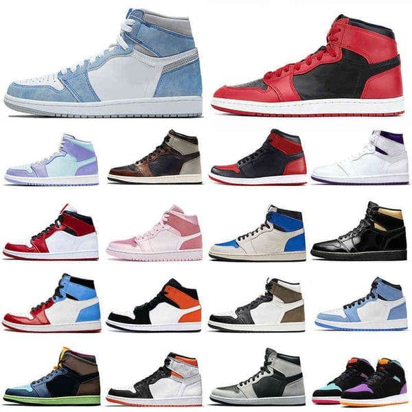 2021 1s men basketball shoes 1 University Blue Obsidian Shadow Light Smoke Grey women mens trainers sports sneakers Breathable Wholesale