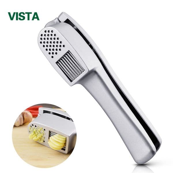 Garlic Press Mincer and Slicer 2 in 1 Kitchen Gadget Aluminium Crusher Mincer Grinder Chopper Slicer for Garlic Kitchen Tool 210326
