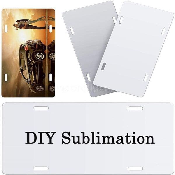 Christmas Decorations 3 Sizes Sublimation License Plate Decoration Blank White Aluminium Billboard DIY Heat Transfer Coating Advertising Sheet GC0901
