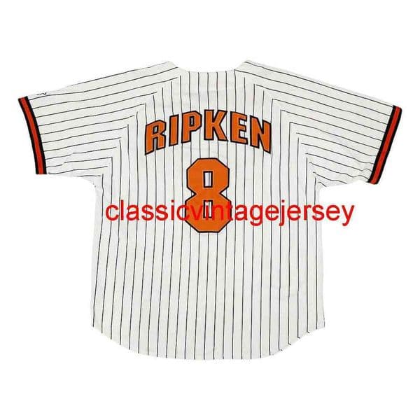 Rare #8 Ripken Pinstriped Jersey Embroidery Custom Any Name Number XS-5XL 6XL
