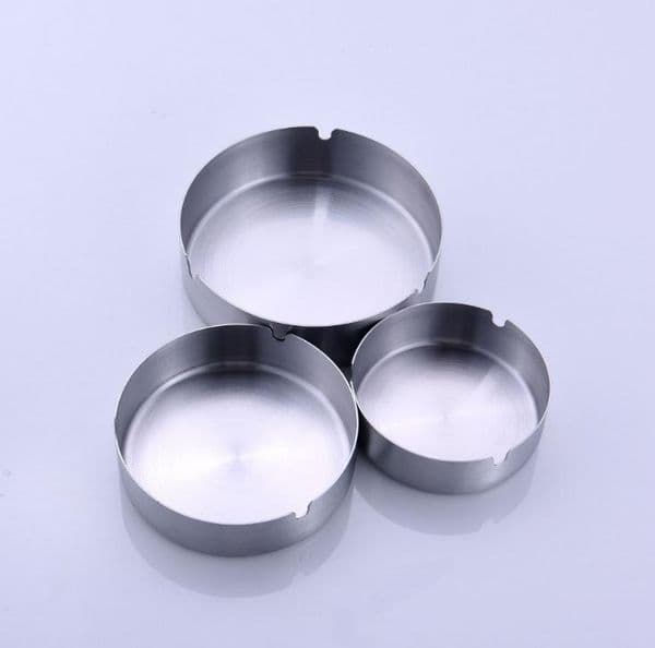 Wholesale 100pcs Top Quality Fashionable Round Ashtray Metal Funny Ash Tray Creative Stainless Steel Ashtray