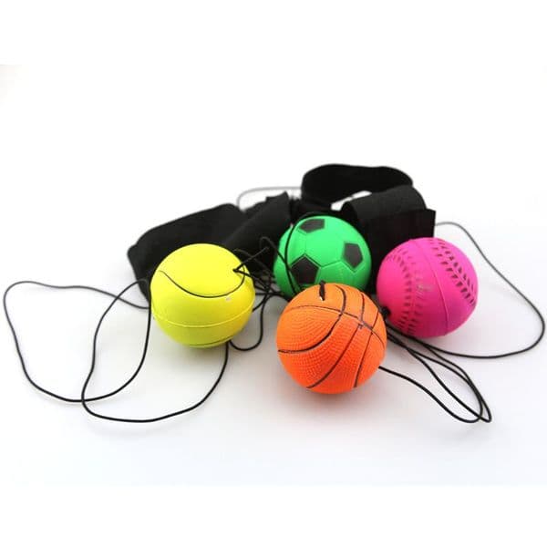 Stock Decompression Toy Wrist Band Elastic fun Bouncy Fluorescent Rubber Ball Board Game Funny Elastics Balls training antistress Random