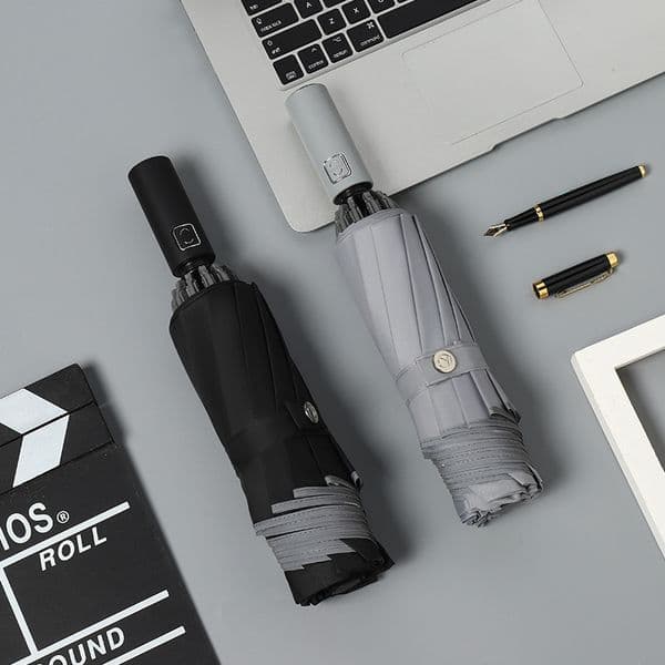 Full Automatic Sunny and Rainy Umbrella Women Paraguas Thickening Reinforcement Ten Bone Reverse Folding Umbrellas for Men