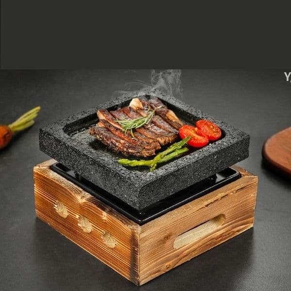Mini barbecue grill table BBQ groove rock baking pan teppanyaki steak plate high temperature slate bbq plate LLF12835