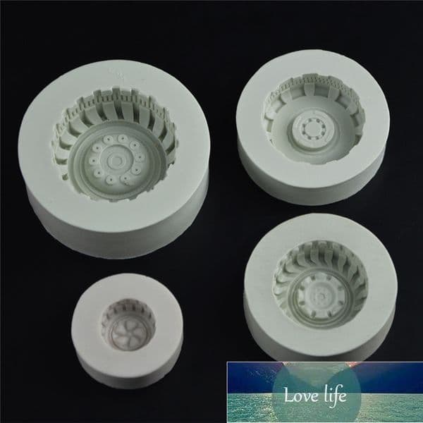 Tools 4pcs Silicone Tires Wheel Fondant Cake Molds Chocolate Cookies Mould Bakeware Home Kitchen Baking Decorating Accessories
