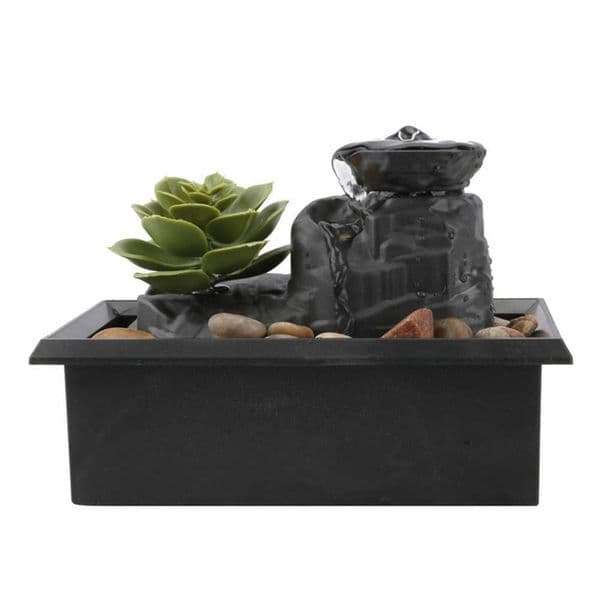 Decorative Fountains Indoor LED Light Water Fountains Creative Craft Desktop Home Decor Home Figurines FengShui Water Fountain 210607