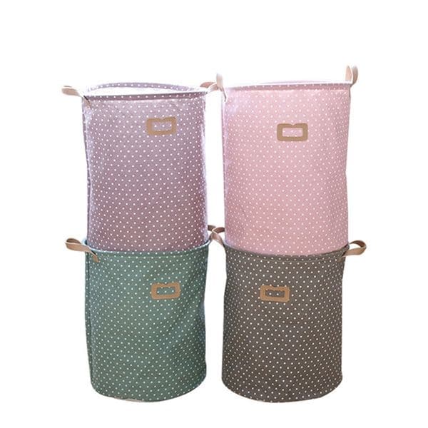 Home Organization and Storage Baskets Foldable Canvas Laundry Basket Hamper Dirty Clothes Organizer Bin Handle Large Bag 210423