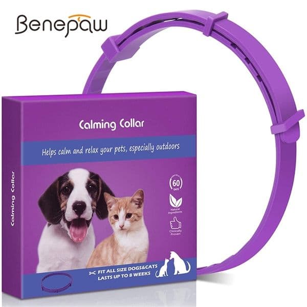 Benepaw Effective Safe Calming Collar For Cats Dogs Adjustable Anxiety Pheromone Reducing Pet Collar Lasting Natural Calm 210325