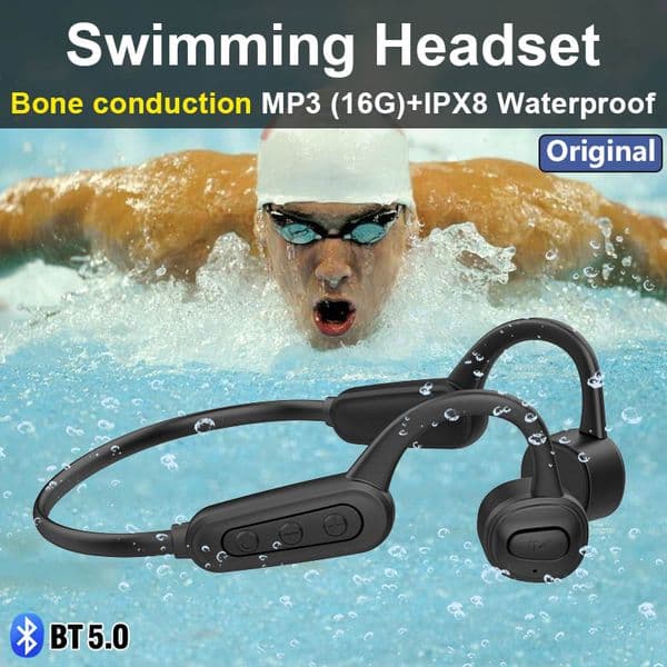 2026 New Ipx8 Waterproof Swimming Headphones Bluetooth Mp3 outdoor Playerb Wireless Earphone Bone Conduction Headset Running Diving Hifi Stereo Sport Speaker Wi