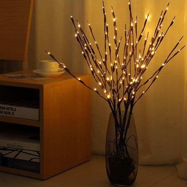 70CM 20 LED Twig Lighted Branch Vase Filler Tree Branch Light Christmas Wedding Christmas New Year Decorative Lights Night Lamp free ship D4.0