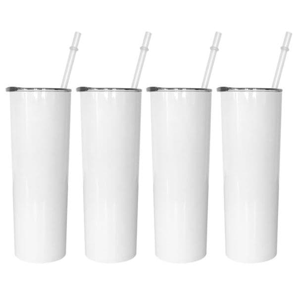 20oz sublimation Mug straight tumblers blanks white Stainless Steel Vacuum Insulated Tapered Slim DIY 20 oz Cup Car Coffee Mugs SN5682