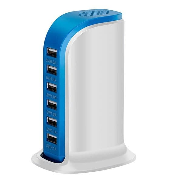 30W Multi 6 Port USB Charger 6A Rapid Charging Station Mobile Phone Desktop Travel Hub Connectors Extension Socket Platooninsert