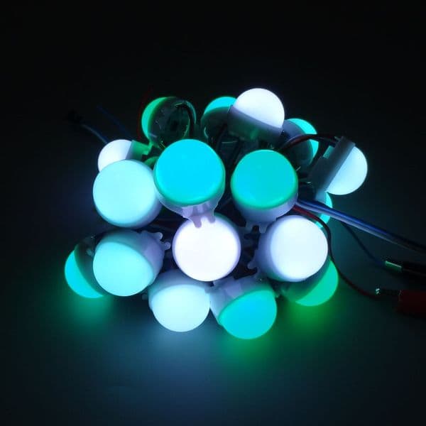 20pcs /Lot DC12V WS2811 30mm Diffused LED Pixel Module Full Color 3LEDs 5050 RGB leds lamp string D30 modules IP68 0.72W/PCS transparent shell free ship D2