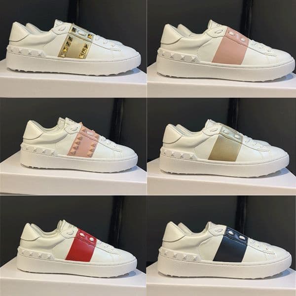 Dress Shoes White Black Red Fashion Mens Women Leather Breathable Shoe Open Low sports Sneakers Size 35-46 c57D#