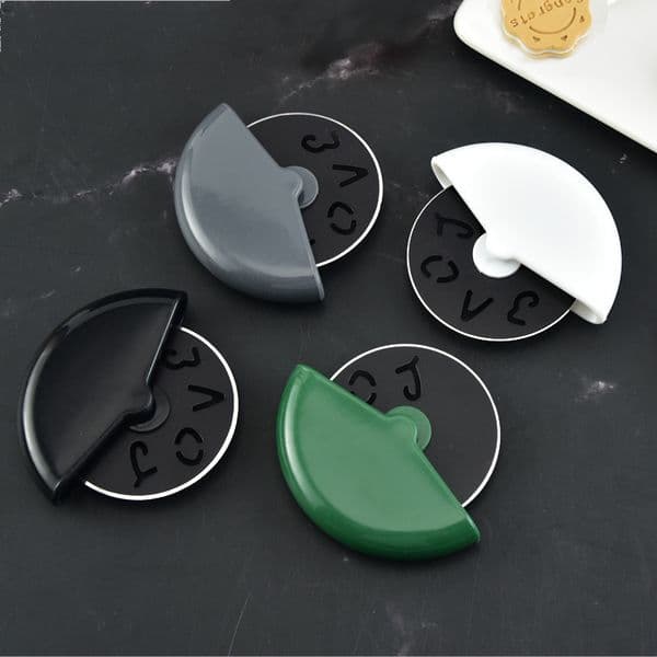 Stainless Steel Round Wheel Cutting Knife for Pizza with Lid Roulette Roller Dough Slicer Cutter KitchenTools