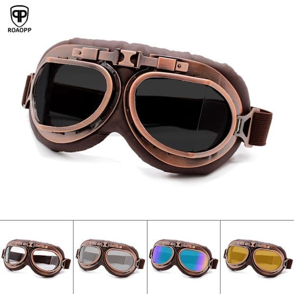 2026 new Motorcycle ic Goggles Roaopp Glasses Vintage Moto for Steampunk ATV Bike Copper Helmet free shipping