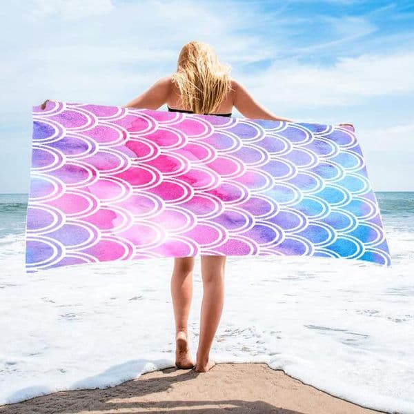 Mermaid Beach Towel Wearable Changeable Bath Towels Seaside Take A Holiday Kerchief Superfine Fiber Sandbeach Skirt Toalla De Playa De Sirena De Bano Usable