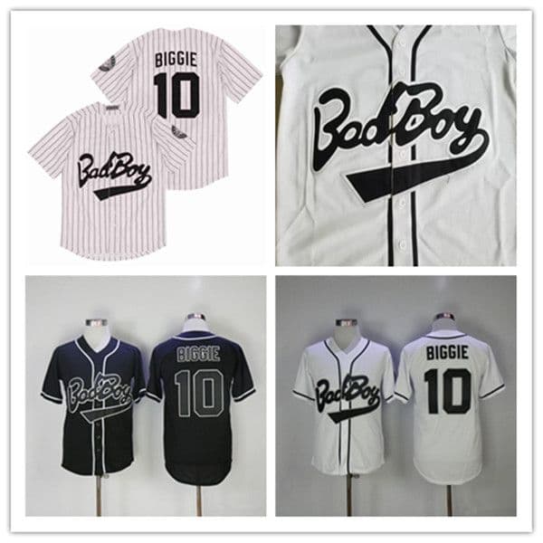 Man Notorious Movie Baseball Badboy Bad Boy 10 Biggie Smalls Jerseys Stitched Black White Film Shirts Size S-XXXL