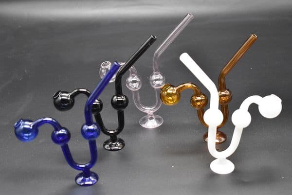 colorful Curved Glass bongs Pipes Smoking Pipe snake shape glass Oil burners glass water pipes balancer for smoking free shipping