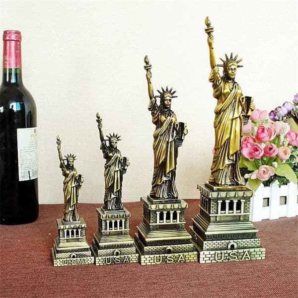 Vintage Decor Metal Craft Statue Of Liberty Birthday Best Gift Home Decoration Accessories Table Figurine