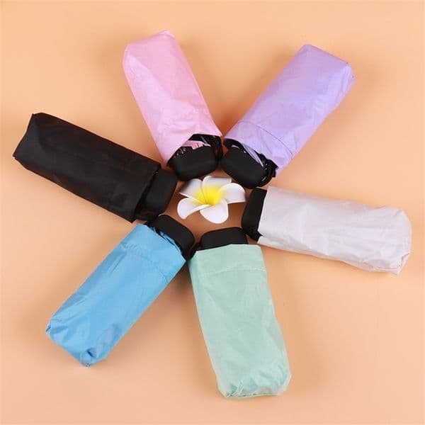 Portable Men's Umbrella Mini Pocket Umbrellas Prevent Uv Rainproof Folding Ladies Small Five Fold Sun Umbrella 211124