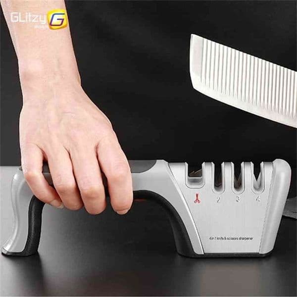 Knife Sharpener 4 Stages Tungsten Diamond Ceramic Professional Kitchen Sharpening Stone Grinder knives Whetstone Tool 210615
