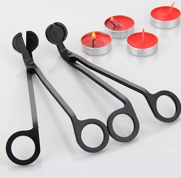Stainless Steel Candle Wick Trimmer Oil Lamp Trim scissor tijera tesoura Cutter Snuffer Tool Hook Clipper in black SN2827