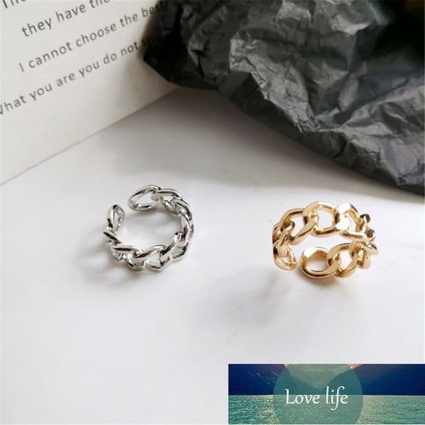 Simple Design Silver Color Metal Chain Open Ring For Women Hiphop Round Hollow Finger Rings Hipster Party Fashion Jewelry A964 Factory price expert design Quality