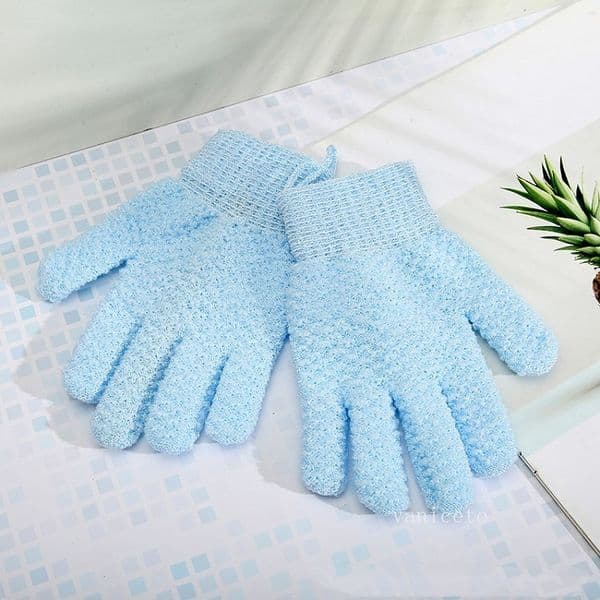 Household five finger shower gloves frosted back rubbing Cleaning Gloves double-sided bath towel T2I52841