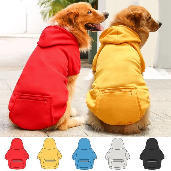 5 Color Dogs Hoodie Dog Apparel Sweaters with Hat Cold Weather Pet Hoodies Pocket Hooded Clothes Costume Puppy Cat Winter Hoody Warm Coat Sweater for Small