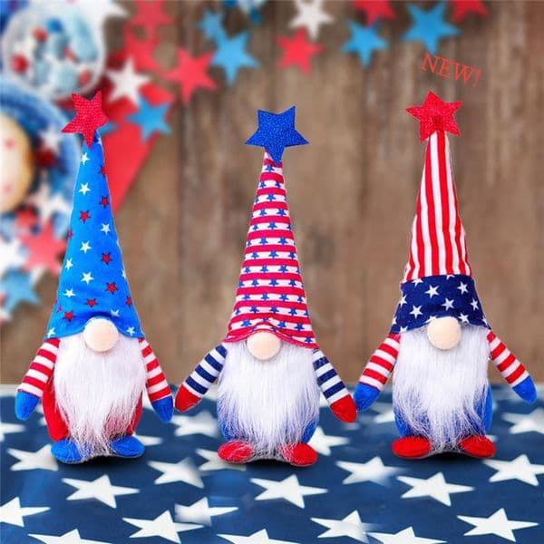 Ship DHL Patriotic Gnome To Celebrate American Independence Day Dwarf Doll 4Th Of July Handmade Plush Dolls Ornaments Fy2605 s