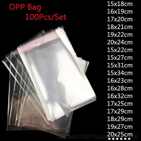 wholesale 100pcs lot Resealable Plastic Self Adhesive Sealing OPP Cellophane Bags Transparent Packaging Pouch for Candies Cookies