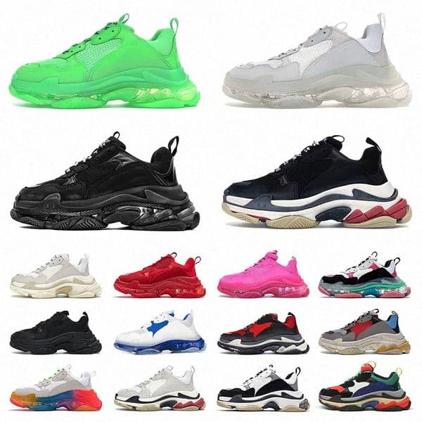 Triple S luxury Designer Casual Shoes Paris 17FW Low Old Dad Sneaker Combination Soles Boots Mens Womens Fashion shoes Size 36-45 x2PQ#
