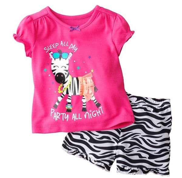 Summer Baby Girls Clothes Set Pink Zebra Children 2-Pieces Suits Toddler Girls Clothing Fashion Suit For Boy 100% Cotton 210413