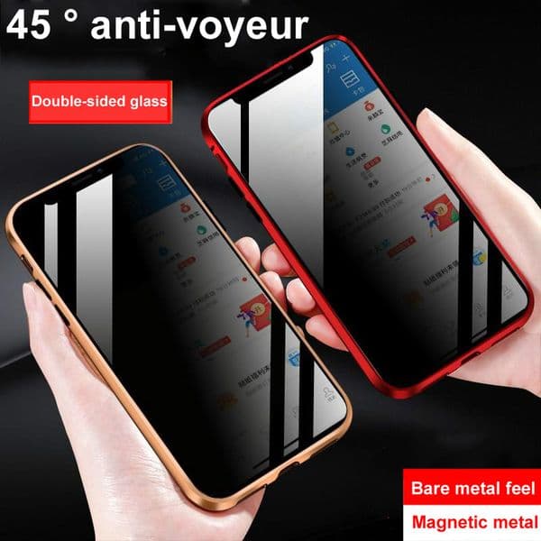 Anti Privacy Protective Magnetic Adsorption Cases for iPhone 13 12 Mini 11 Pro Max XR XS Max 7 8 Plus SE Double Sides Glass Cover